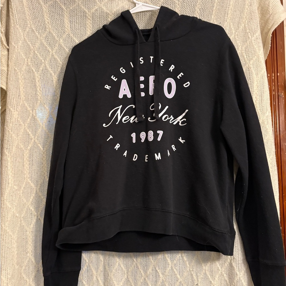 Aeropostale Black Hoodie with White Print